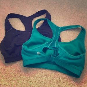 Two Athleta sport support bras